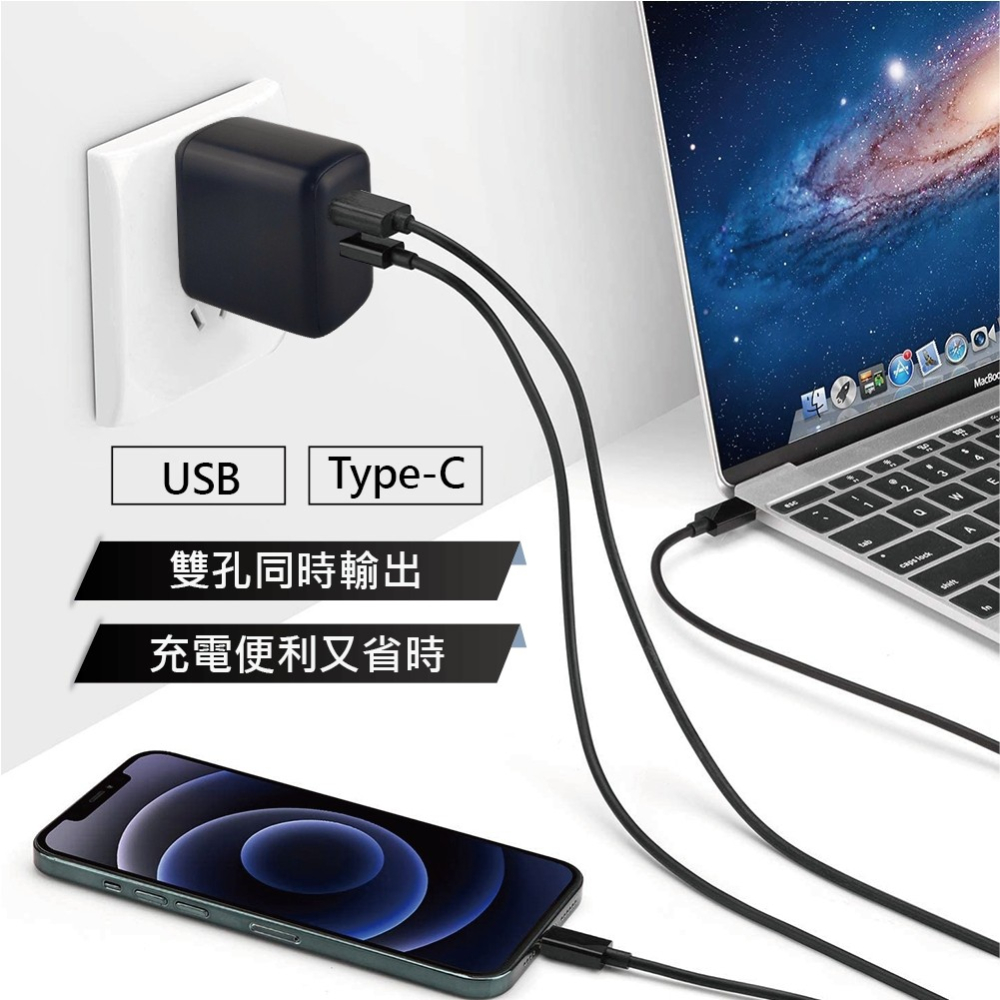 適用蘋果快充 PD快充 充電器 充電頭 30W Type-C USB 快充頭 雙孔充電器 手機充電器 快速充電 三星快充-細節圖7