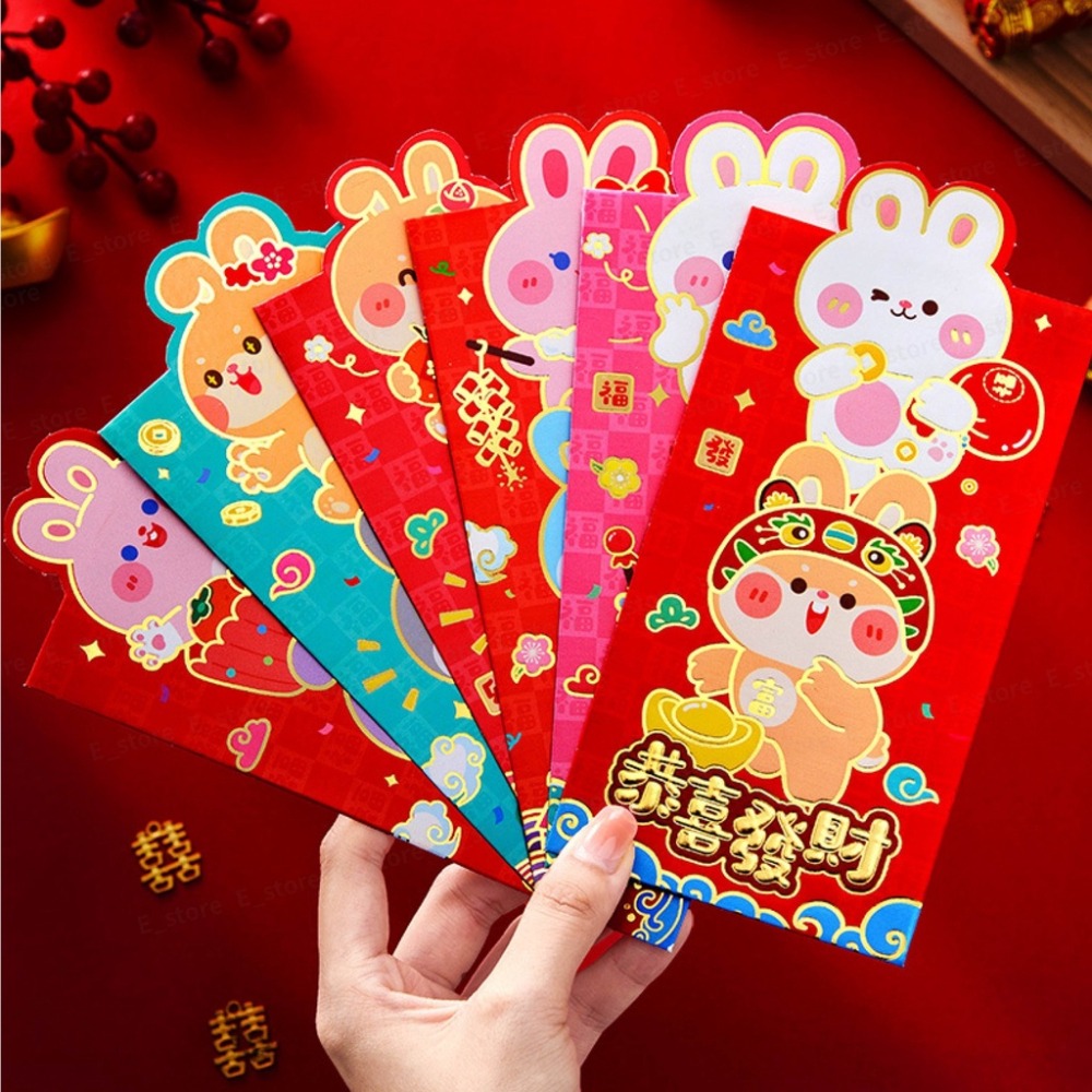 【台灣現貨+免運費】 兔年 紅包袋 2023年紅包 紅包 過年 新年 壓歲錢 春節趣味紅包 可愛紅包 兔年紅包袋 春節-細節圖6