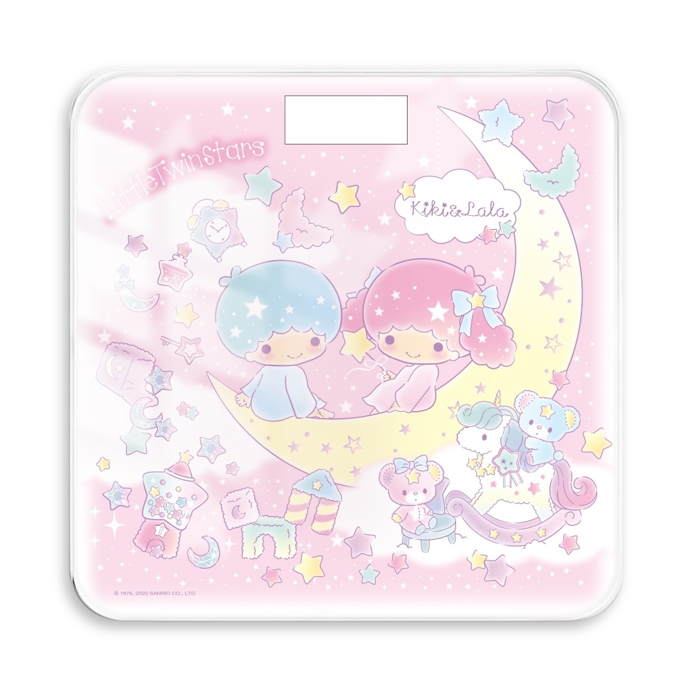 三麗鷗 雙子星藍芽體重計 正版體重機 LALA KIKI雙子星 精準測量 LED顯示 藍芽連接 玻璃圓角防爆 藍芽體重機-細節圖2