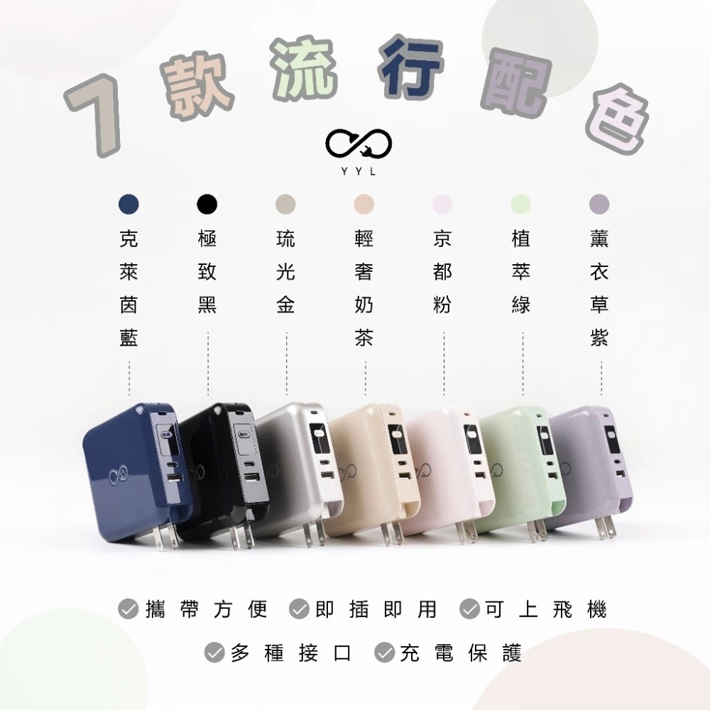 【一年保固】七合一無線充電行動電源 10000mAh 自帶線行充 無線充 多功能 磁吸行充 快充 BSMI認證 航空規範-細節圖8