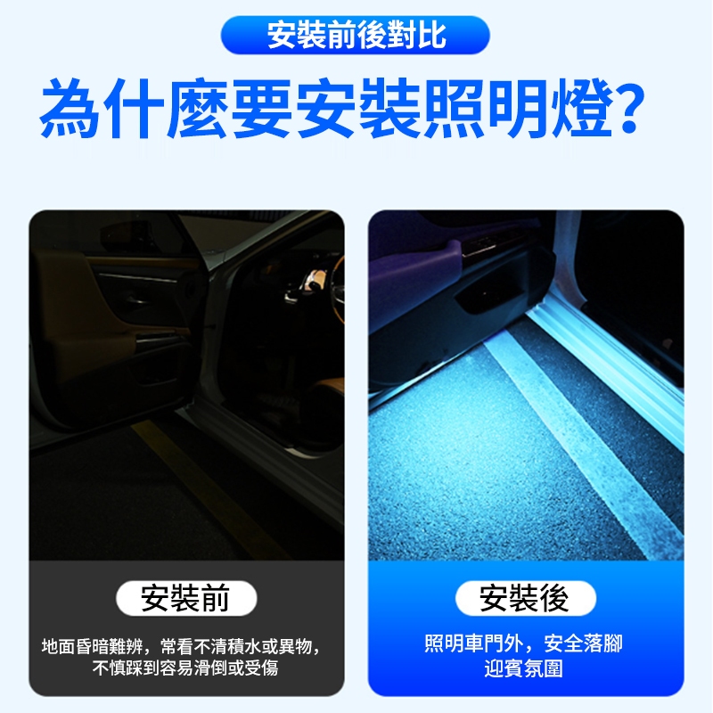升級款 紅外線感應迎賓燈 多功能變色警示燈 車門警示燈 無線車門感應燈 七色免接線氛圍燈 車門燈-細節圖3