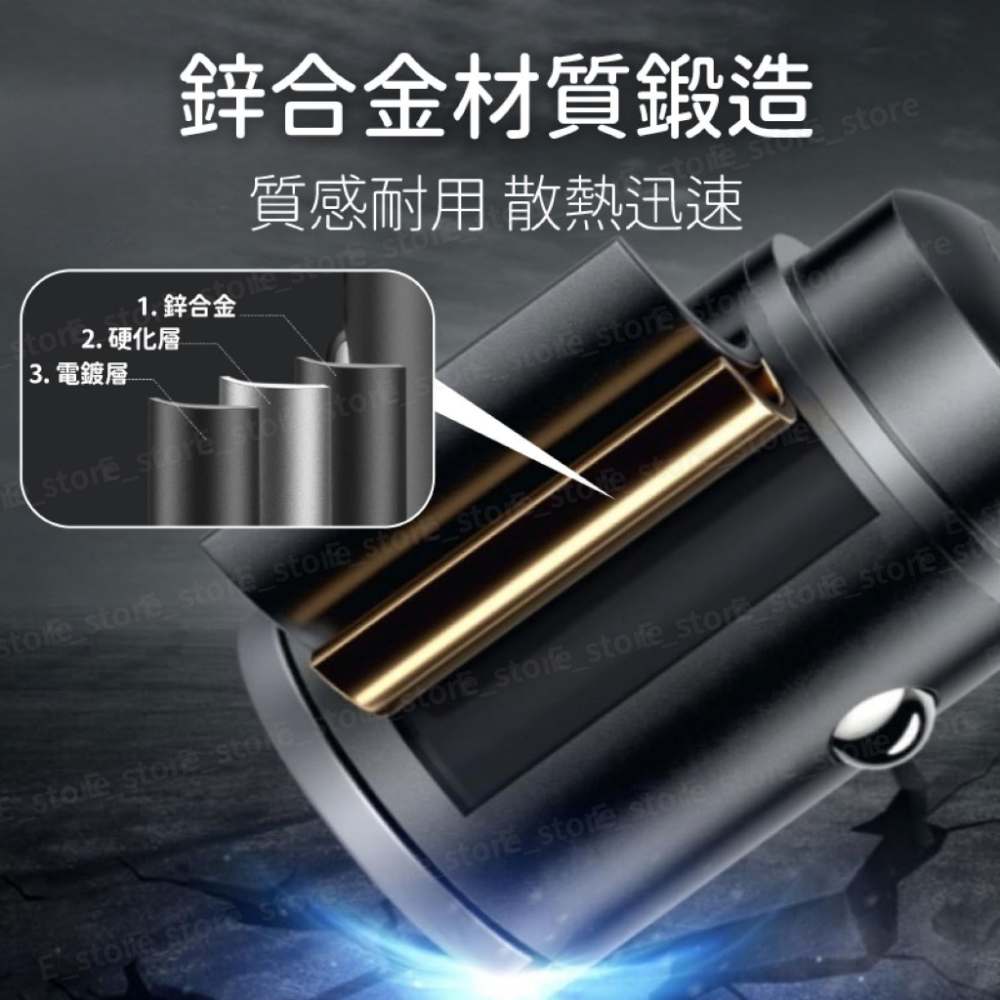 【附充電線+保固】迷你45W車用充電器 汽車車充 Type-C+USB-A 車充 雙Type-C PD 快充 手機充電-細節圖6