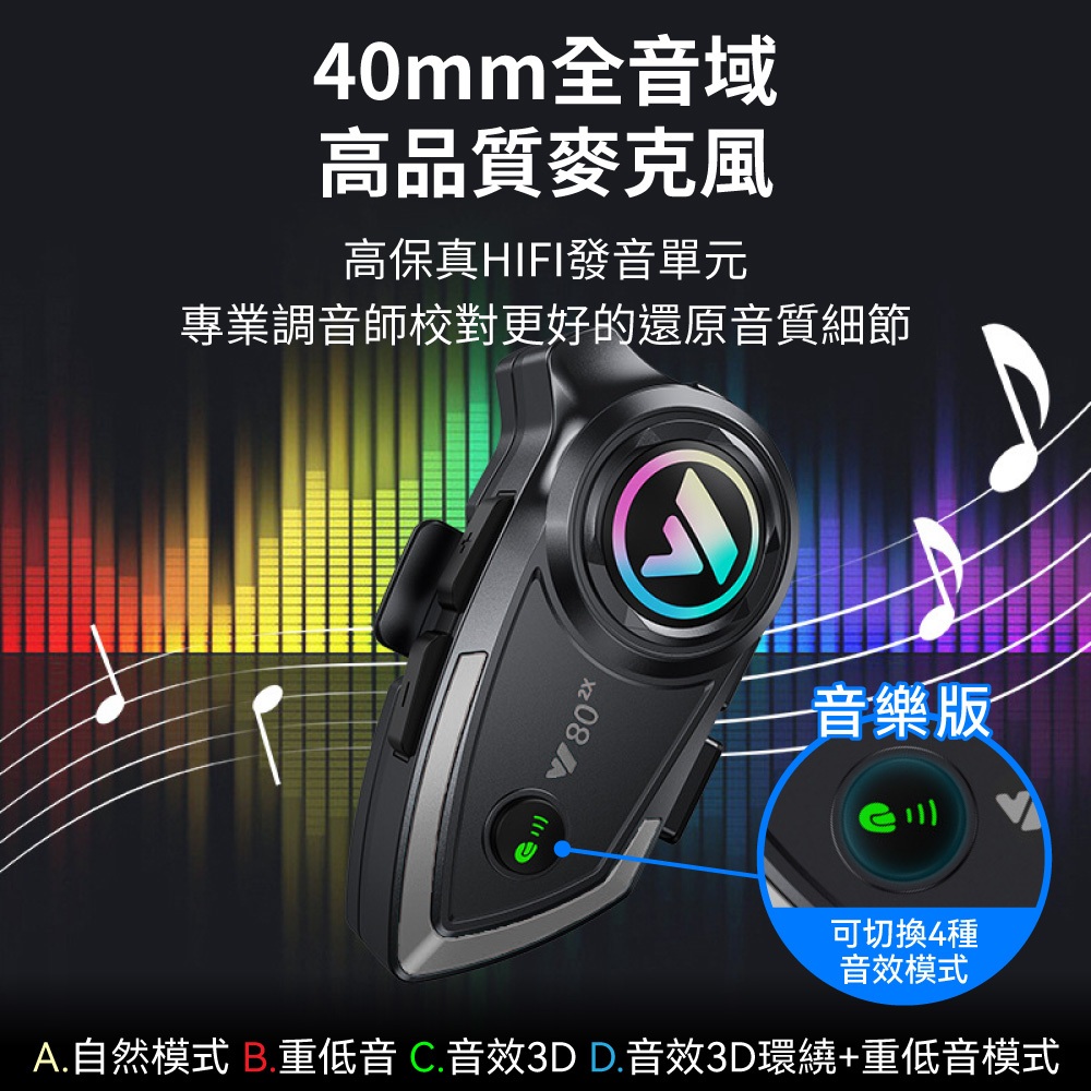 【保固一年】安全帽式藍牙耳機 藍芽耳機 摩托車藍牙耳機 對講機 IPX6 防水 多人對講 CVC降噪 Y802X-細節圖3