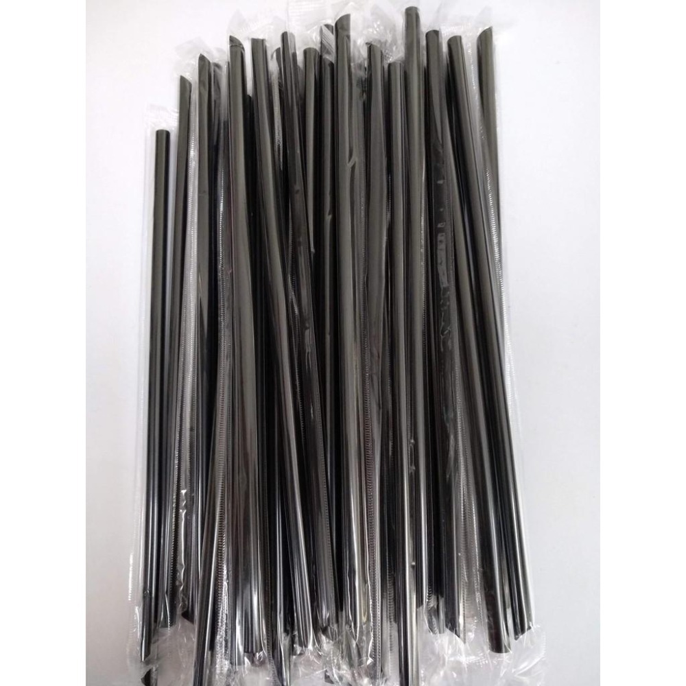 樂樂圍裙屋【營業用 單支包 黑色吸管 (1公斤裝)】斜口吸管 飲料吸管 波霸吸管 衛生吸管 冰沙吸管 一次性 塑膠吸管-細節圖6