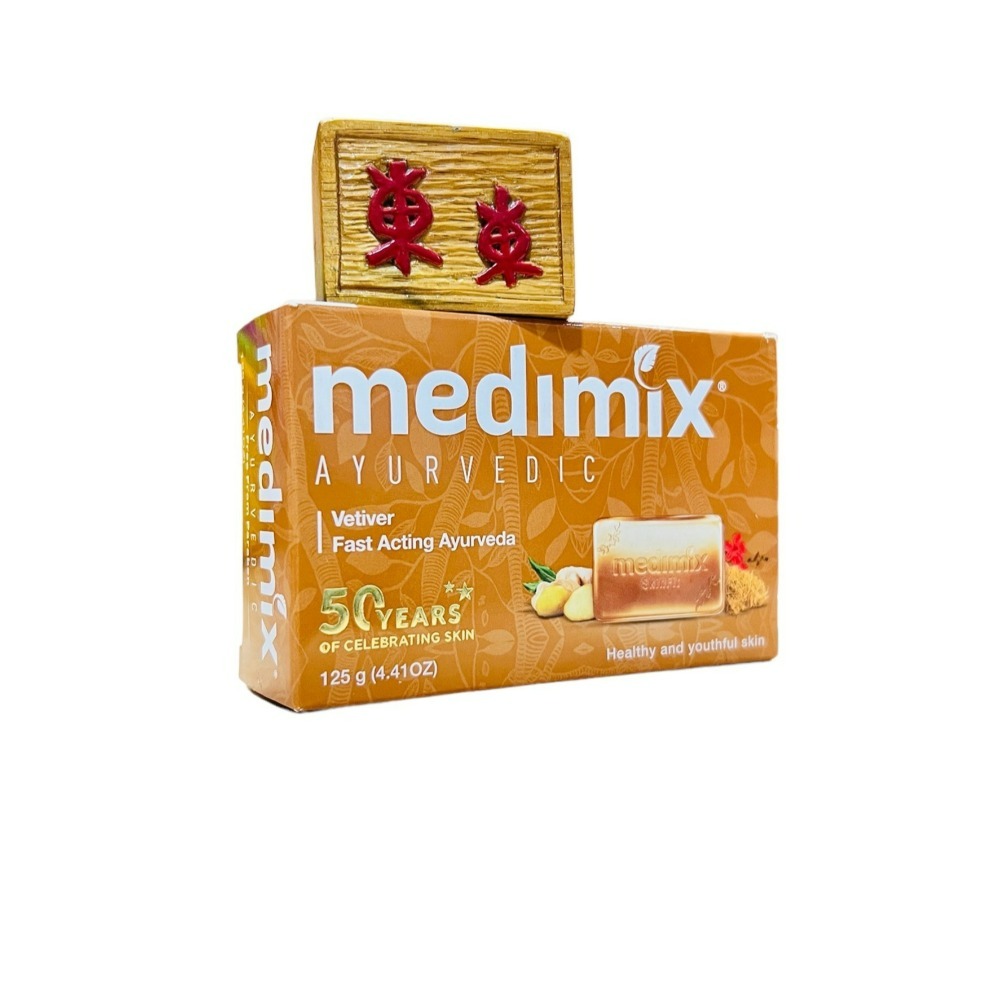 【Medimix正品附發票】【岩蘭草】印度綠寶石皇室藥草浴美肌皂香皂【寧靜之油】 (125克)-細節圖5