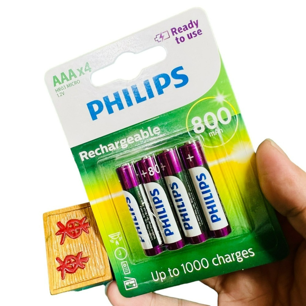 【PHILIPS飛利浦正品附發票】【4號充電電池】【即拆即用、無記憶性、高容量、低自放電】(鎳氫電池/AAA/HR03)-細節圖4