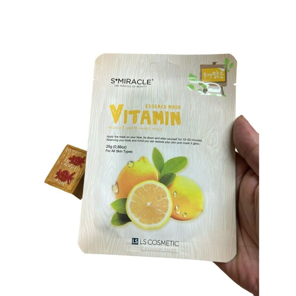 【S+Miracle正品附發票】【維他命】【保濕透亮】【膠原蛋白精華面膜】【單片25克】-細節圖6