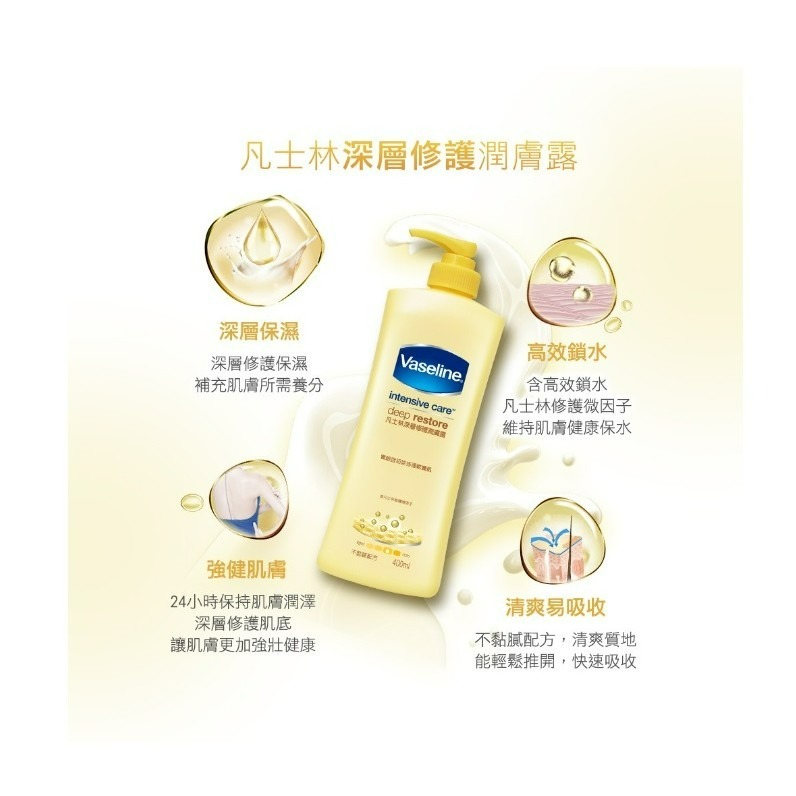 【VASELINE正品附發票】【經典款潤膚露】【深層修護】【銷售NO.1】 (500ML)-細節圖2