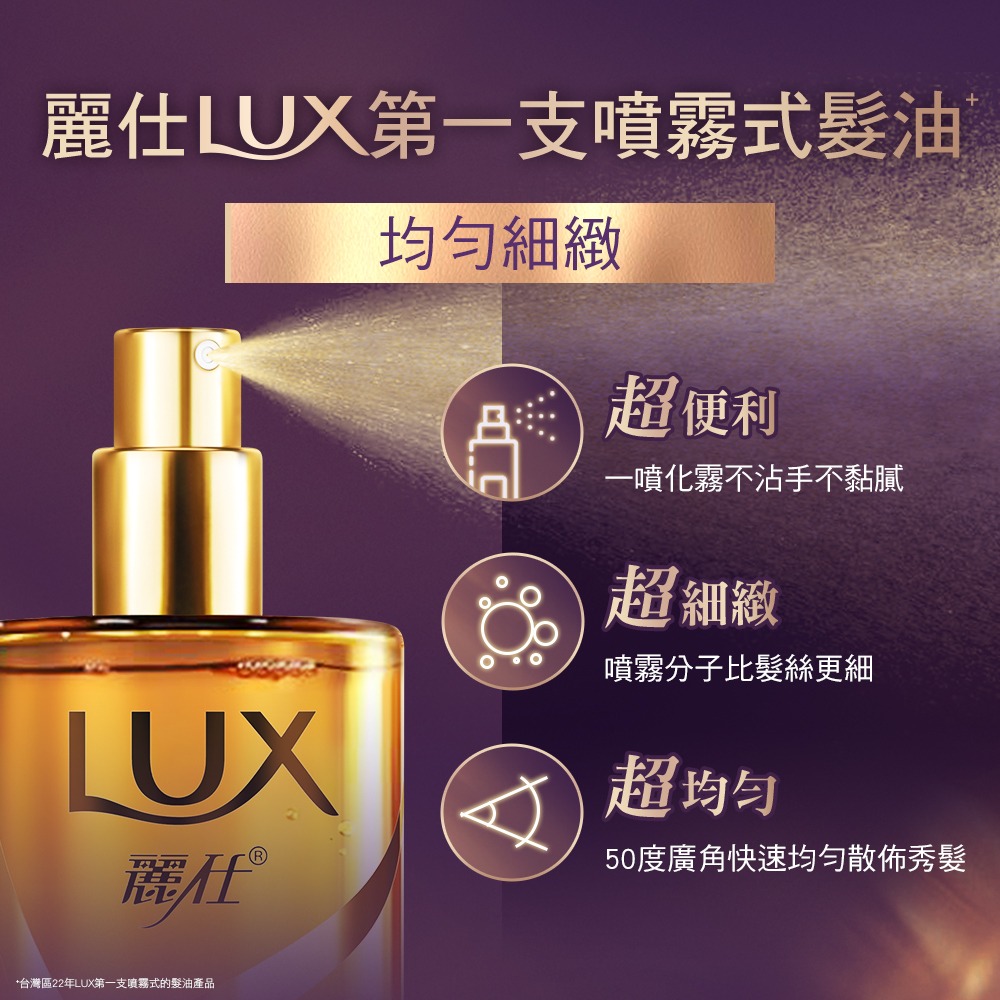 【2023NEW髮的星空瓶】【LUX麗仕正品附發票】【修護噴霧式髮油】【一噴煥亮柔順】【80ml】-細節圖3