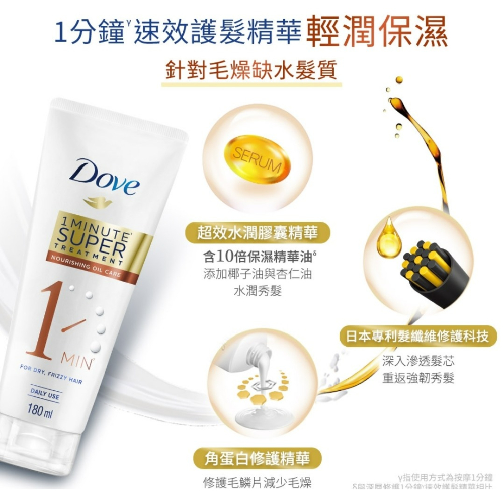 【Dove多芬正品附發票】【輕潤保濕】【1分鐘護髮精華】【180ml】-細節圖7