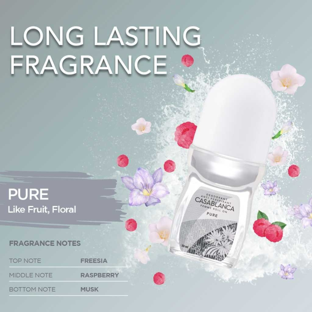 【Casablanca正品附發票】【純淨白】【制汗體香露】【小蒼蘭香】-細節圖4