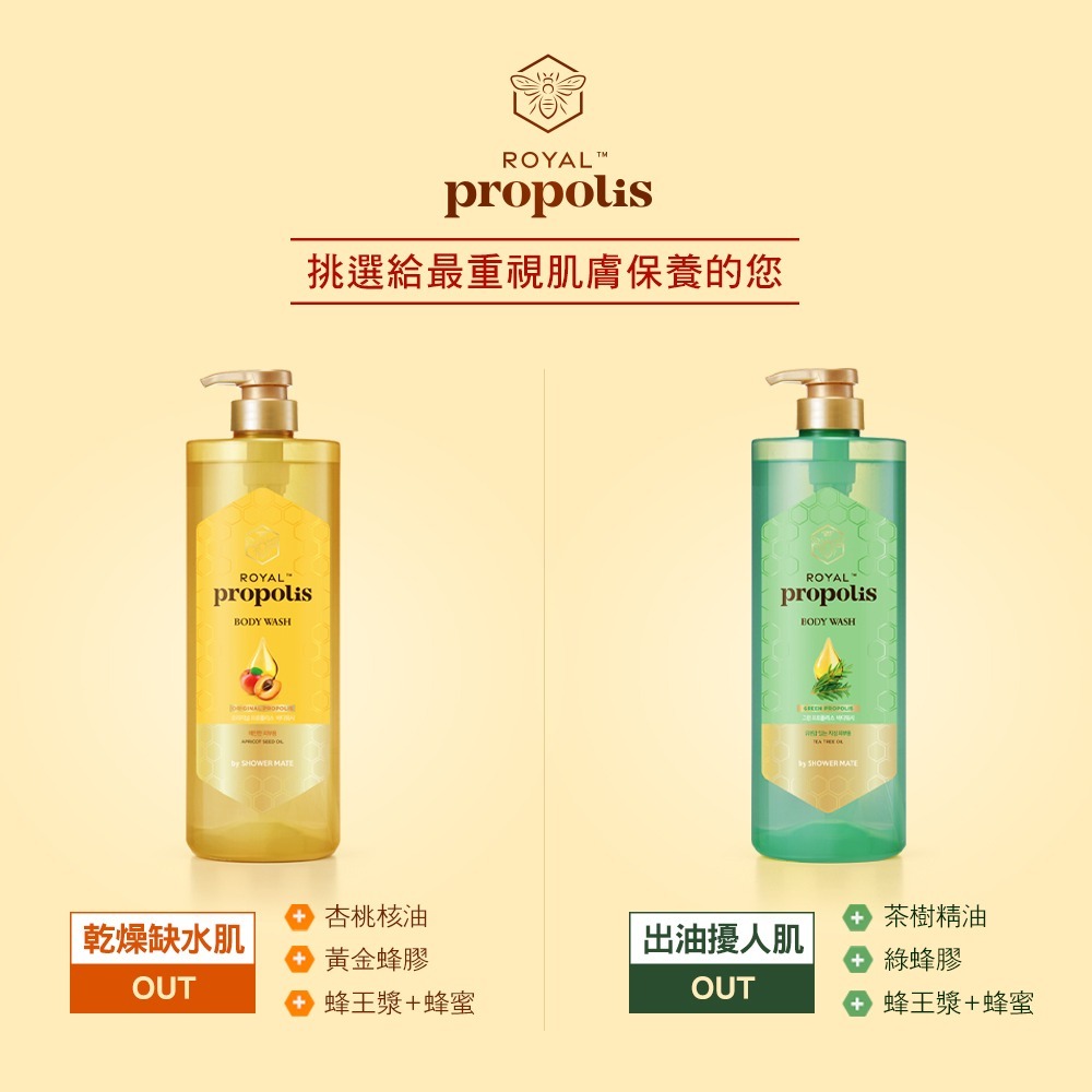 【Shower Mate正品附發票】【蜂膠光澤沐浴乳】【清爽茶樹、潤澤杏桃2款任選】-細節圖4