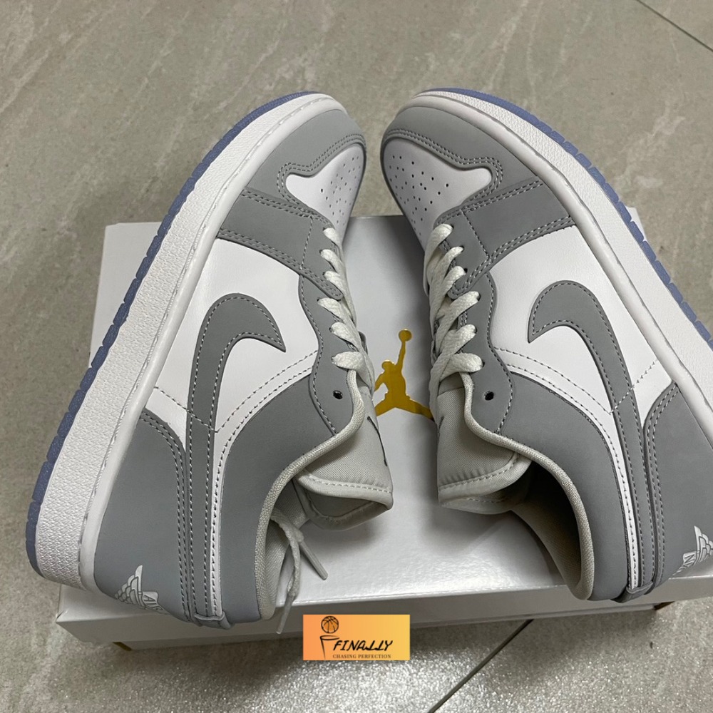 W Air Jordan 1 Low Wolf Grey 女鞋男段小迪奧灰白果凍底低筒DC0774