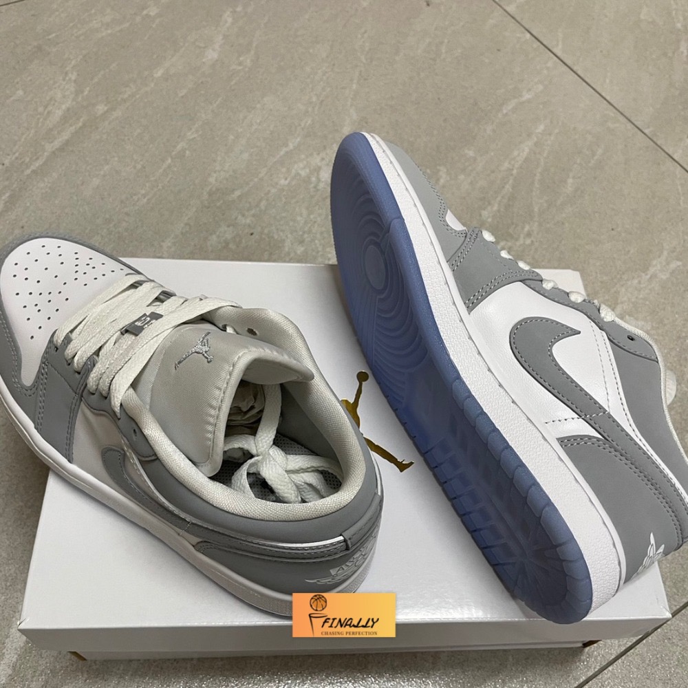 W Air Jordan 1 Low Wolf Grey 女鞋 男段 小迪奧 灰白 果凍底 低筒 DC0774-105-細節圖5