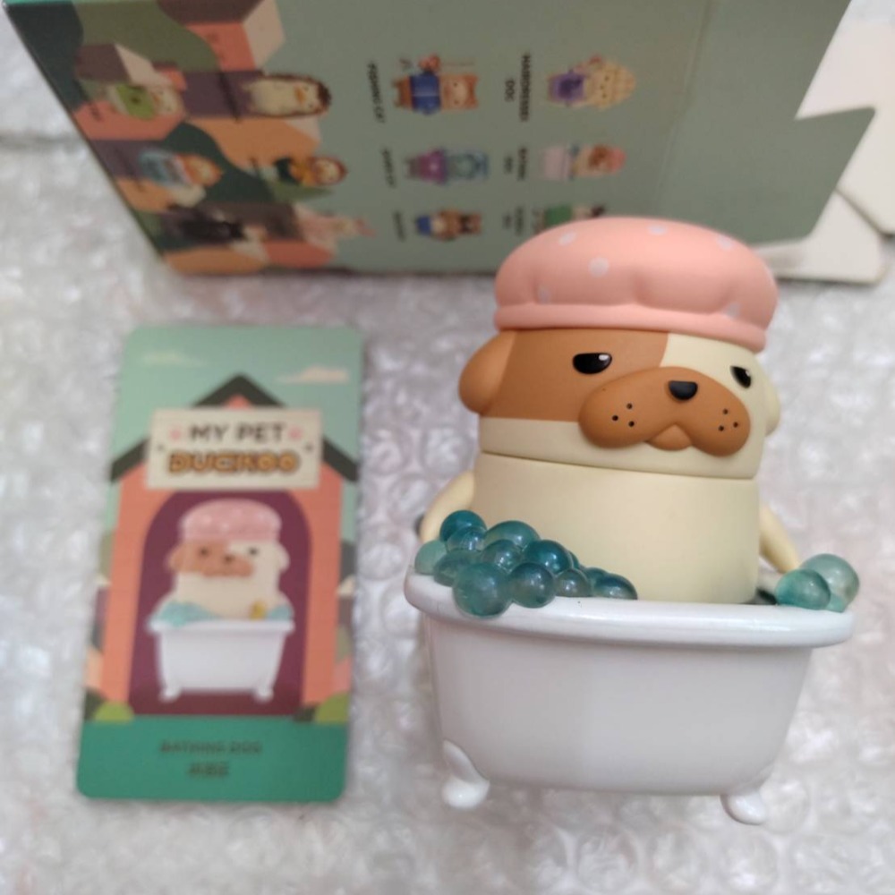《茶茶的窩》POP MART 泡泡瑪特 Duckoo 寵物故事系列 盒玩 沐浴汪 刺蝟YA 阿拉斯加汪-細節圖2