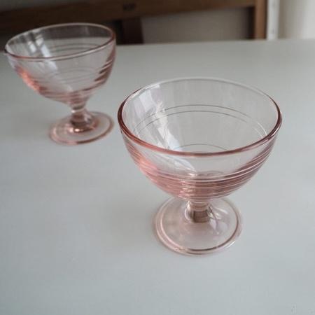 現貨 韓國代購 法國製粉色玻璃高腳碗 甜點碗 冰淇淋碗-細節圖9