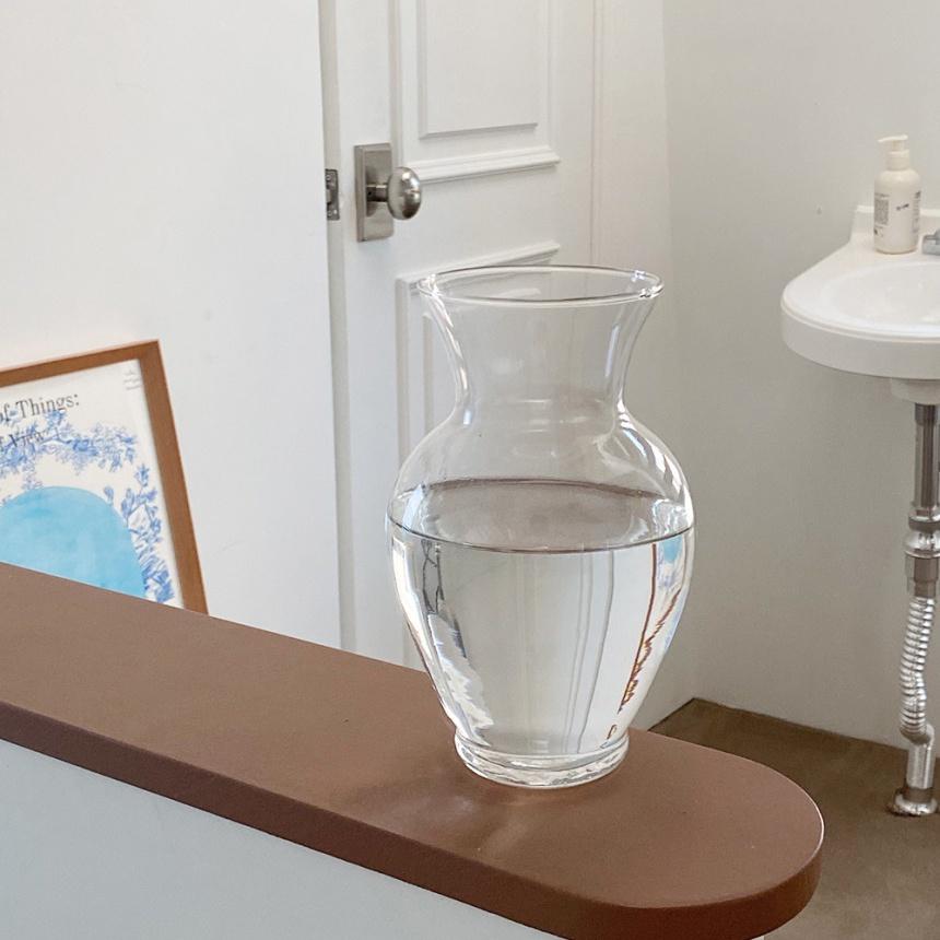 韓國代購 amytable 透明玻璃花瓶 弧形花瓶 鬱金香花瓶 簡單花瓶-細節圖3