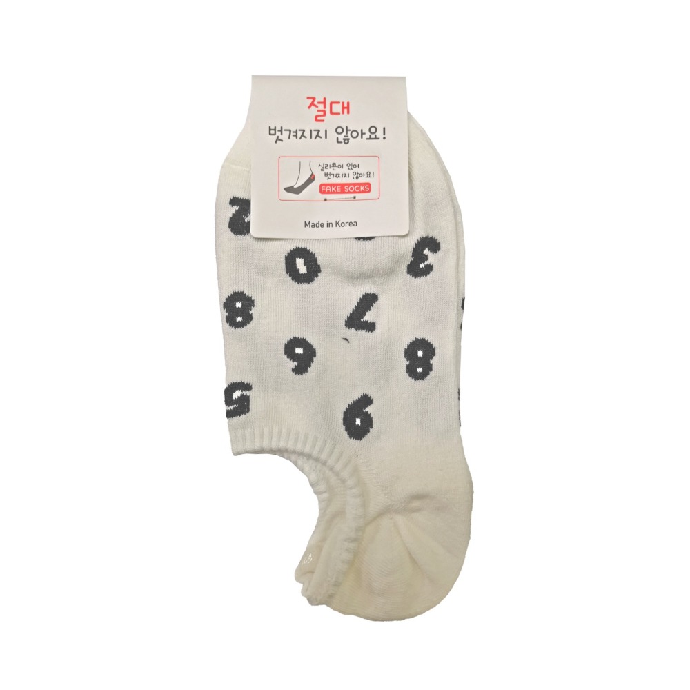 韓國襪 數字襪 造型短襪 極短襪 數字造型襪 後跟止滑設計 韓國襪子-細節圖3