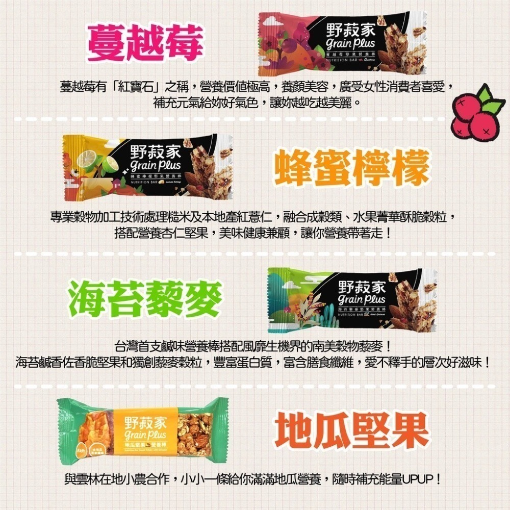 【野菽家】堅果營養棒-四種口味(單條)野菽家營養棒 營養棒 代餐棒 能量棒 補充能量 馬拉松 堅果 代餐-細節圖3