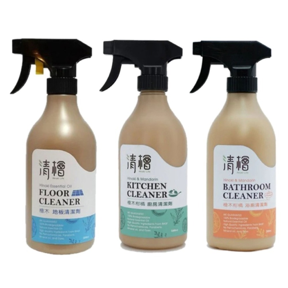 【清檜Hinoki Life】檜木柑橘浴廁/廚房/地板清潔劑 500ml/瓶 清潔 家用 瓶 地板清潔-細節圖2