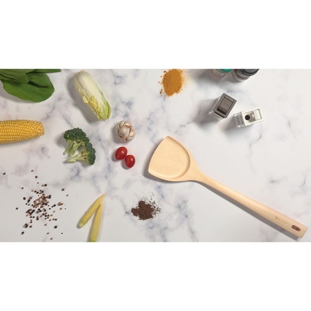 【帕維登】雪芙鍋鏟-大(山毛櫸/楓木) (耐熱達攝氏250度安全塗料)鍋鏟 不沾鍋煎匙 料理用具-細節圖4