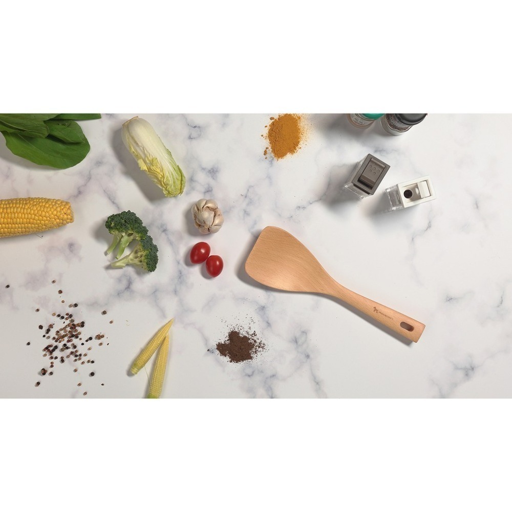 【帕維登】雪芙鍋鏟-小(山毛櫸) (耐熱達攝氏250度安全塗料)木頭鍋鏟 不沾鍋煎匙好時好食-細節圖4