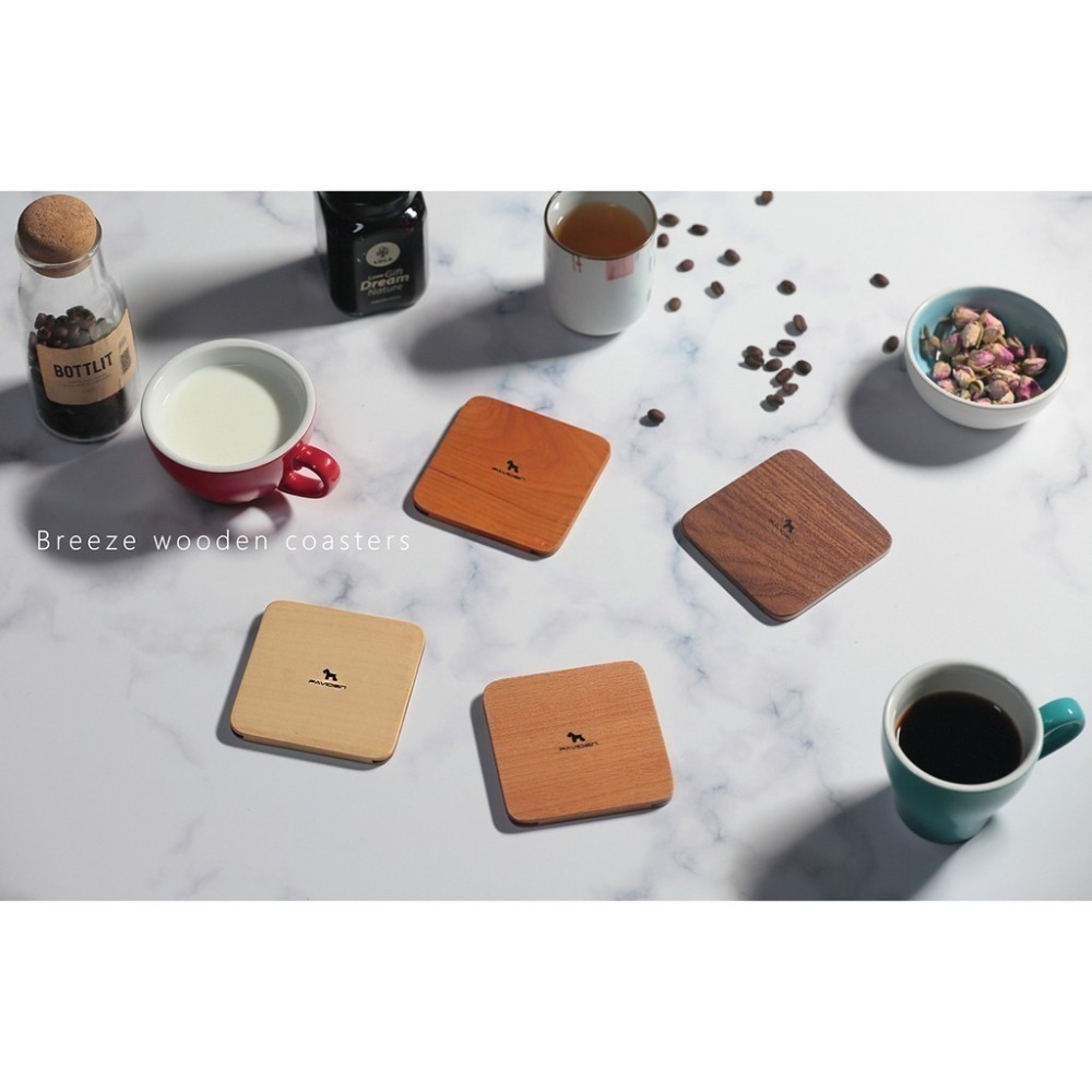 【帕維登】微風杯墊 (綜合四入) (國內外認證食品等級安全塗料) 木製杯墊 極簡風 茶杯 午茶 好時好食-細節圖3