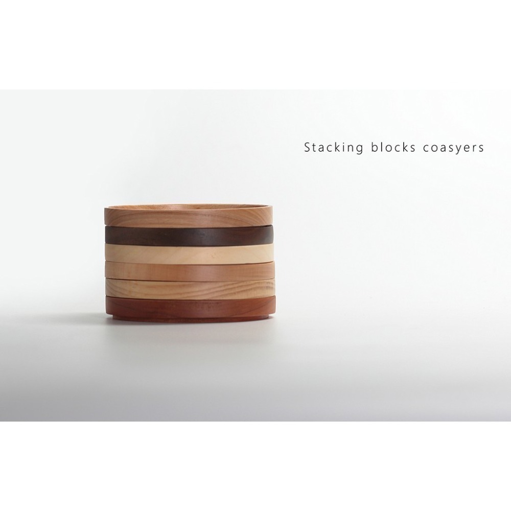 【帕維登】疊疊樂杯墊六入(國內外認證食品等級安全塗料) 木製杯墊 好收納 茶杯 午茶 好時好食-細節圖4