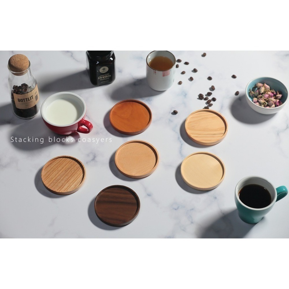 【帕維登】疊疊樂杯墊六入(國內外認證食品等級安全塗料) 木製杯墊 好收納 茶杯 午茶 好時好食-細節圖5