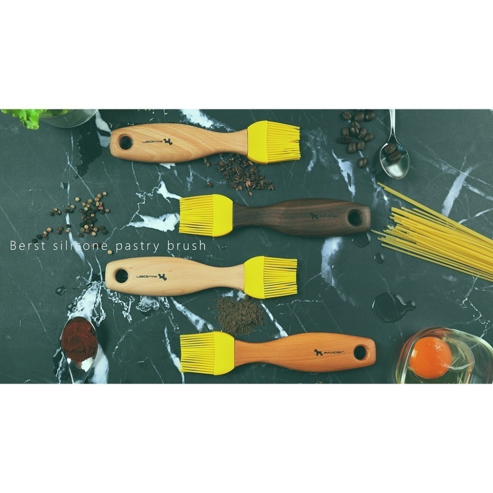 【帕維登】比斯特矽膠料理刷(山毛櫸/核桃木/櫻桃木) (食品級耐熱攝氏250度安全材質)烤肉刷-細節圖3