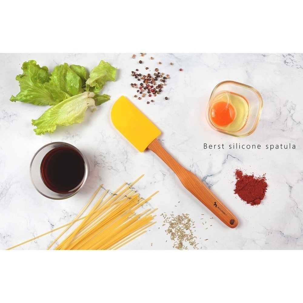 【帕維登】比斯特矽膠刮刀(山毛櫸/楓木/核桃木/櫻桃木) (食品級耐熱攝氏250度安全材質) 刮刀-細節圖4