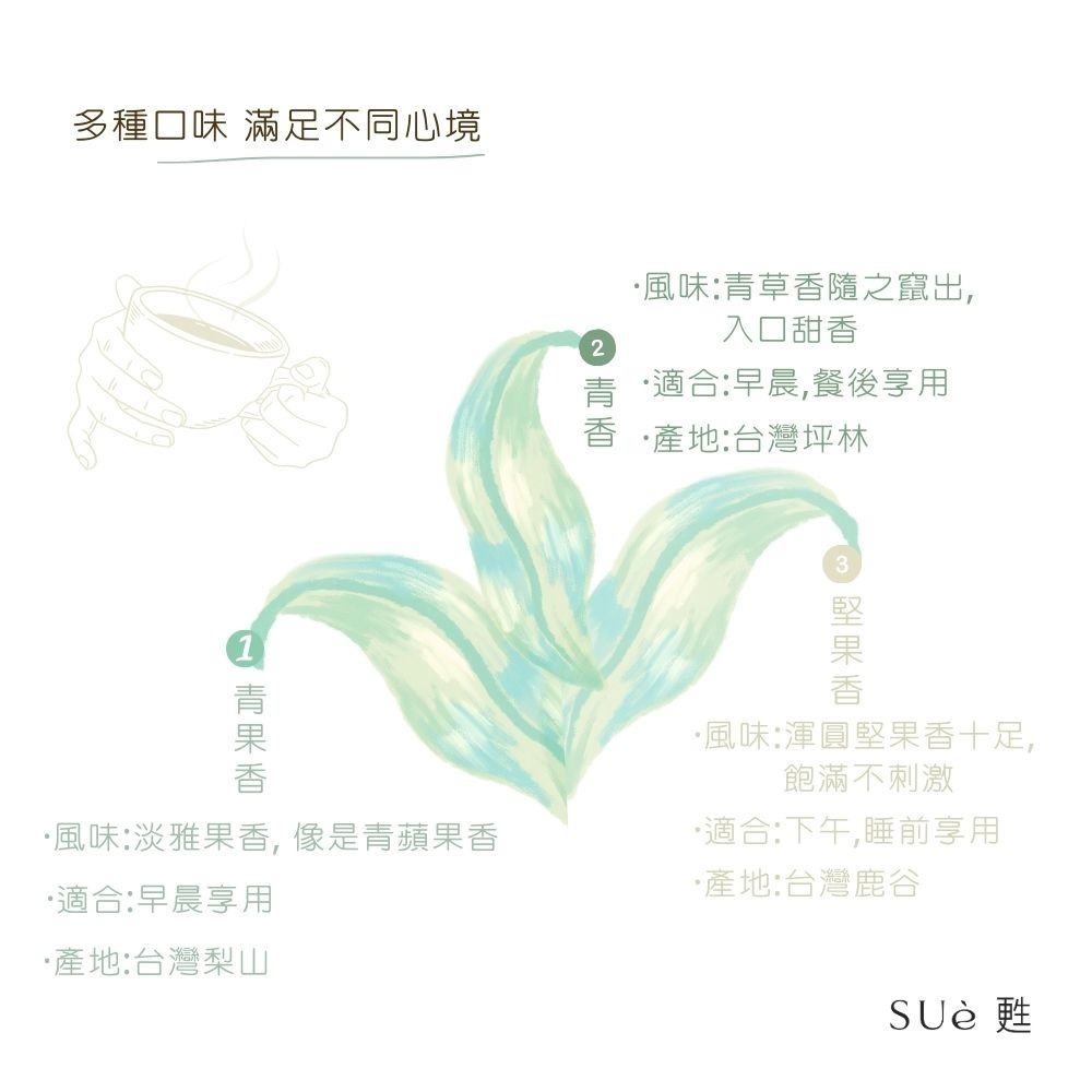 【李爺茶業】sué甦 茶葉濾掛包6入/盒 阿里山茶 杉林溪茶 鹿谷茶 包種茶 梨山茶 茶包 禮盒-細節圖5