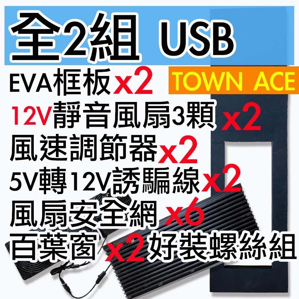 【菜市場-TOWN ACE未改裝中門專屬車泊排風扇組】⭐台南可預約試裝/12V排風扇/3低排風扇/含油軸承/靜音/省電-規格圖1