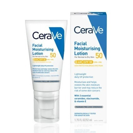 CeraVe適樂膚 全效清爽修護防曬乳SPF50 52ml  溫和清爽保濕防曬乳(日間溫和保濕乳)SPF30 台灣公司貨-細節圖2