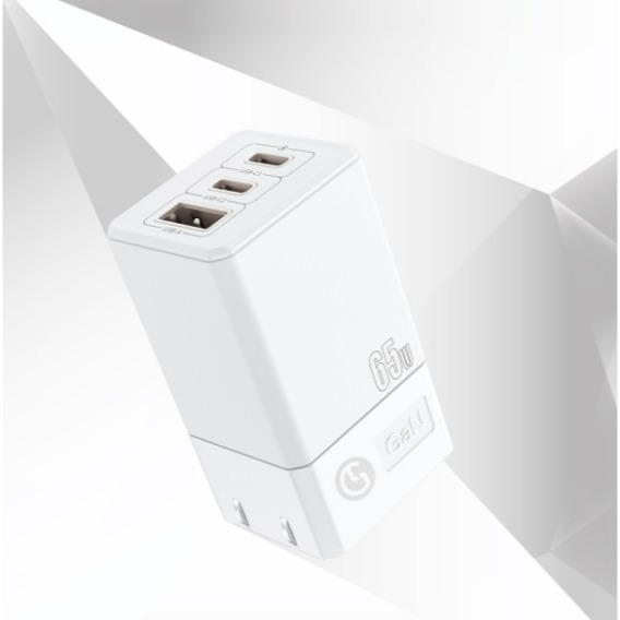 現貨Gelovery 65W氮化鎵GaN 3孔快充充電頭-白 體積更小、充電效率更高、發熱更低-規格圖4