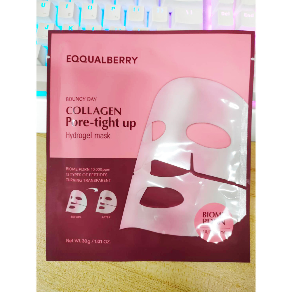 韓國 [EQQUALBERRY ] 膠原蛋白緊緻毛孔水凝膠面膜*1 紫米泥膜潔顏霜 130g  2028.11-規格圖6