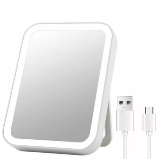 LED化妝鏡-USB/電池雙供電  外出攜帶 化妝補光 帶燈化妝鏡子 露營 旅行-細節圖3