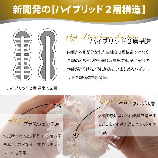 日本Men’s Max Gelee系列 不需要潤滑液的混合2層結構自慰器飛機杯 Spiral 螺旋 黃色 克拉 花朵-細節圖3