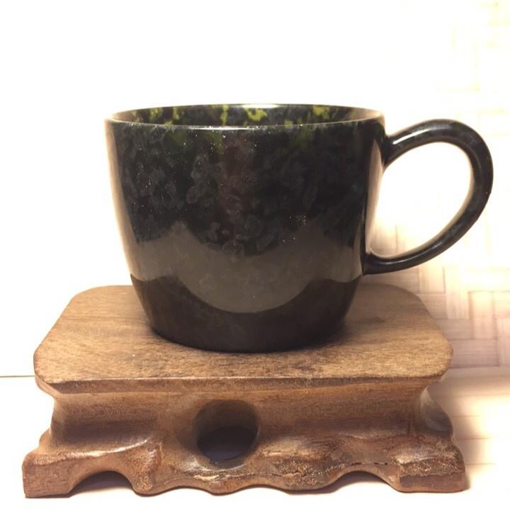 台灣墨玉 花蓮墨玉 波波莉娜 魔法露 咖啡杯(小) 墨玉咖啡杯 墨玉杯 魔法露咖啡杯 蛇紋岩-細節圖3
