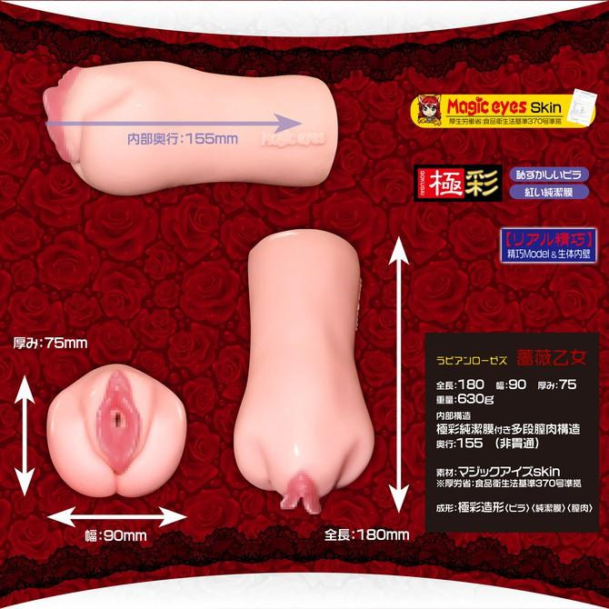 日本Magic eyes 極彩 薔薇乙女 純潔處女膜 男用自慰器 ラビアンローゼズ 薔薇乙女の純潔膜俵3段締夾吸-細節圖6