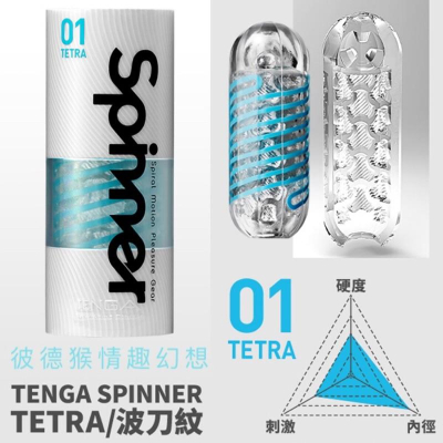 《超夯-現貨直出》原裝進口 TENGA SPINNER TETRA 01波刀紋 自動迴轉旋吸自慰器 飛機杯