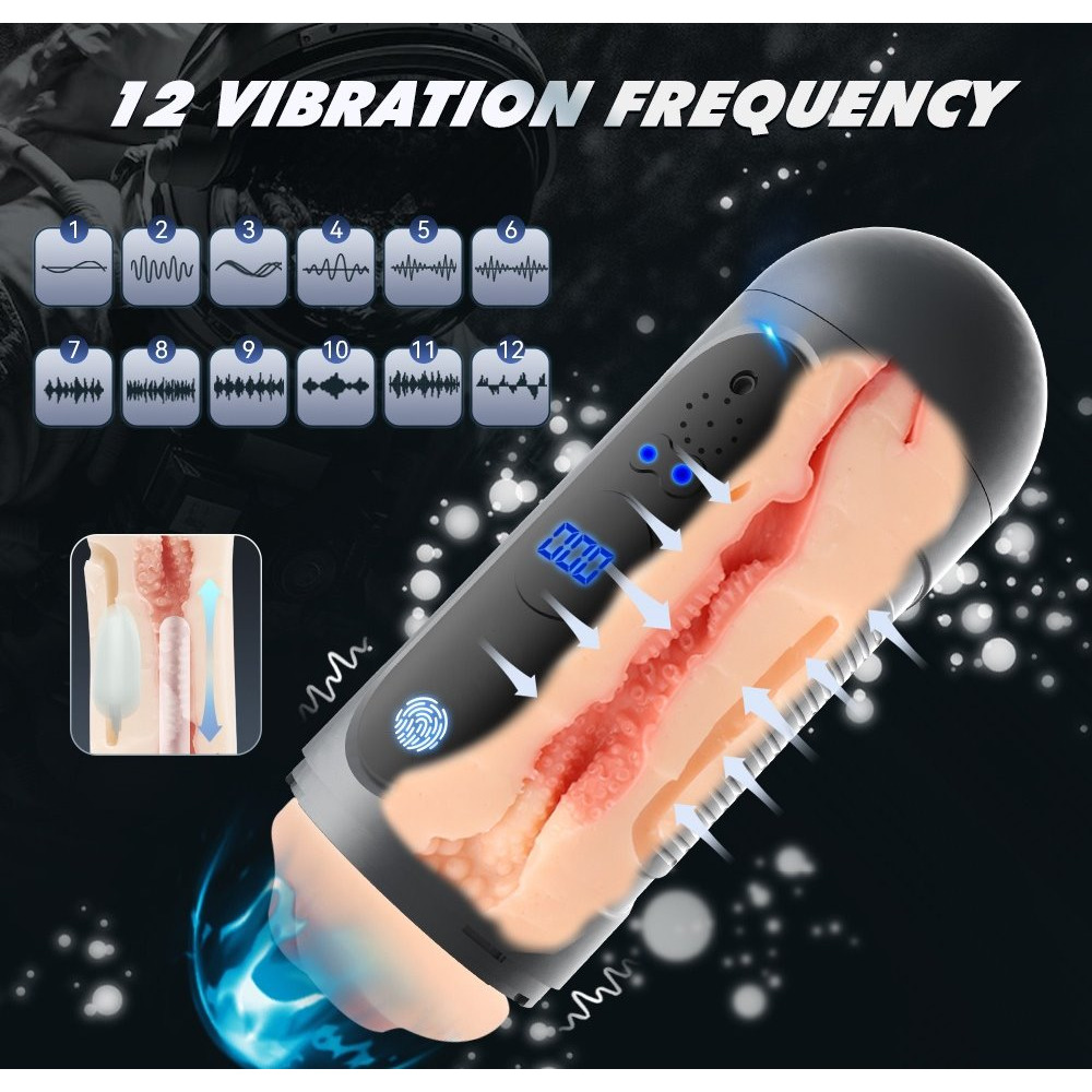 太空觸摸12頻雙頭震叫聲計數杯 2WAY電動自慰器-細節圖6
