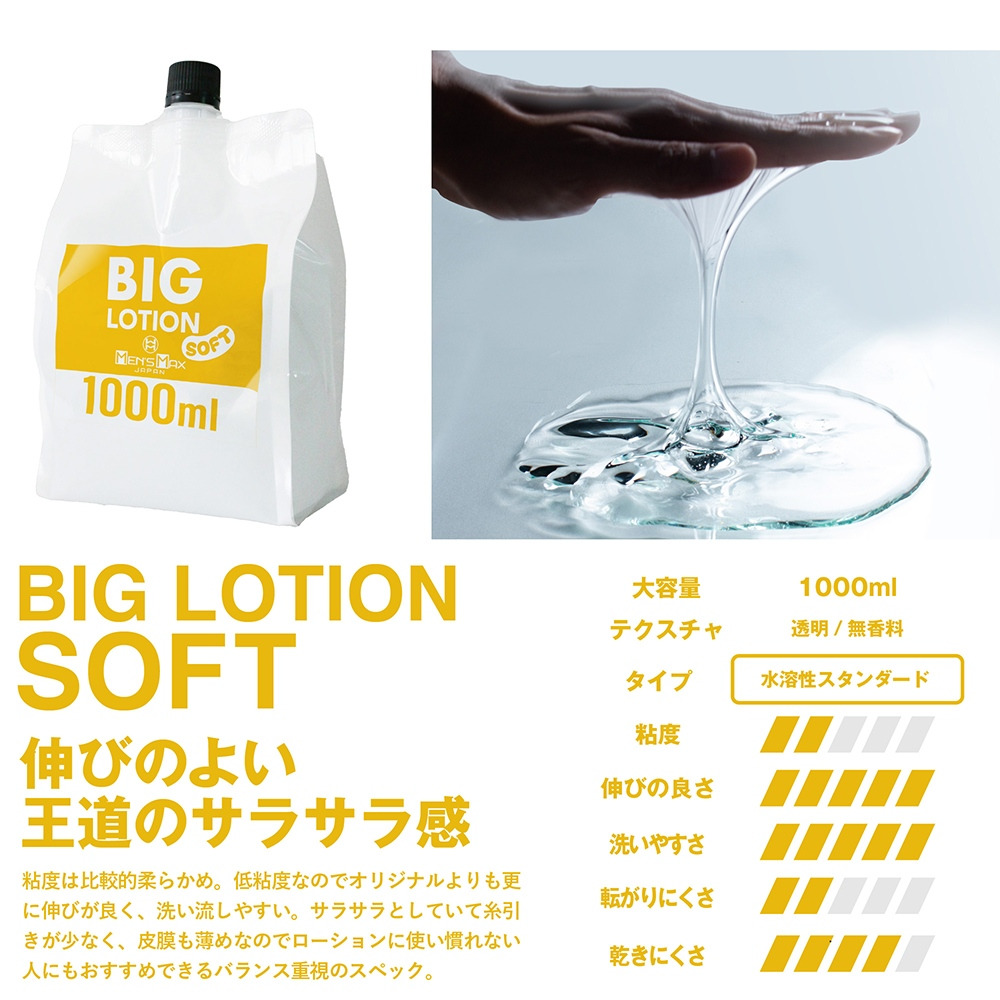 日本MEN’S MAX 水溶性低黏款 BIG業務用 大容量潤滑液 1000ml 潤滑油 自慰潤滑 成人潤滑液-細節圖5