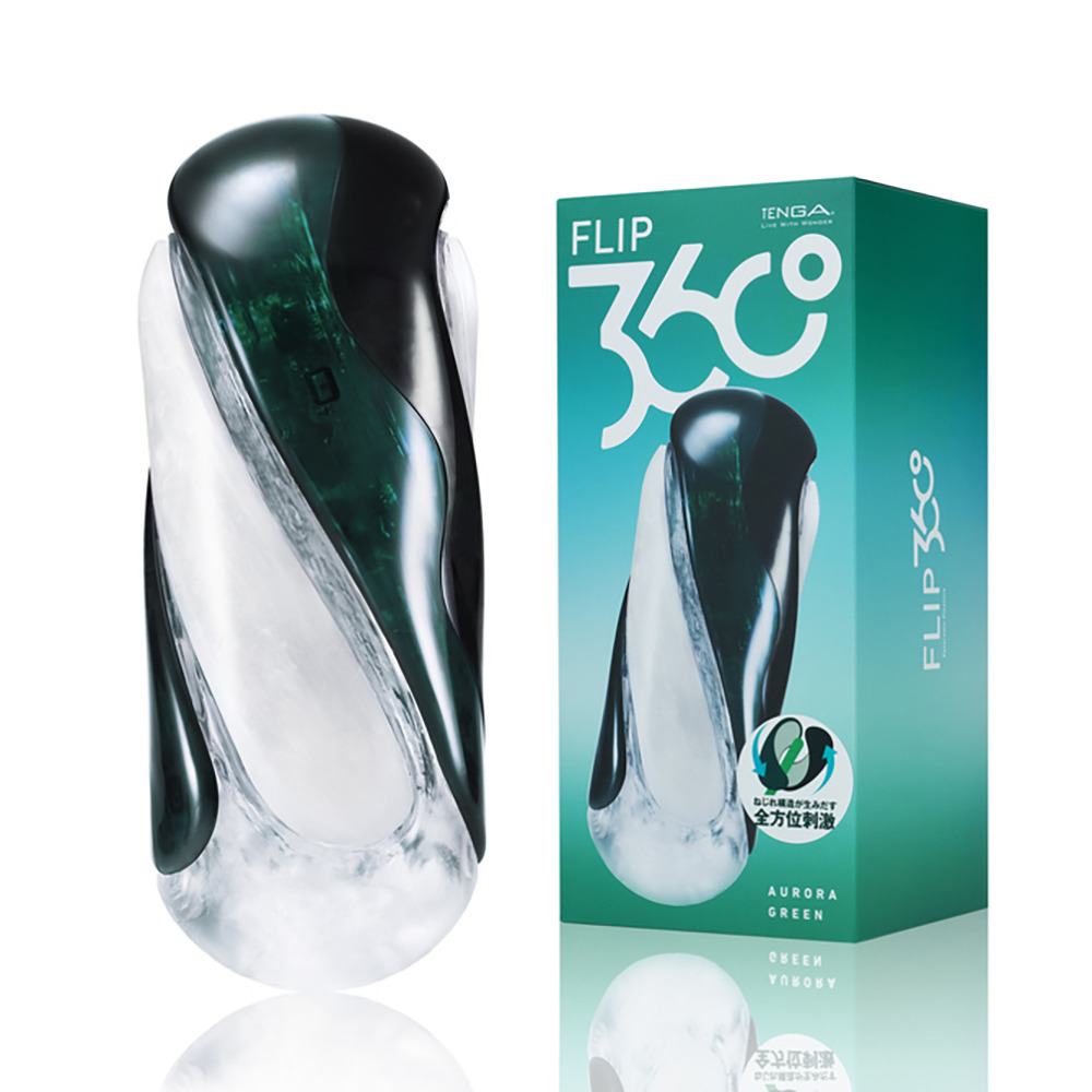 日本TENGA FLIP 360 AURORA GREEN 極光綠 FLIP 360迴旋光球杯 重複使用飛機杯-規格圖2