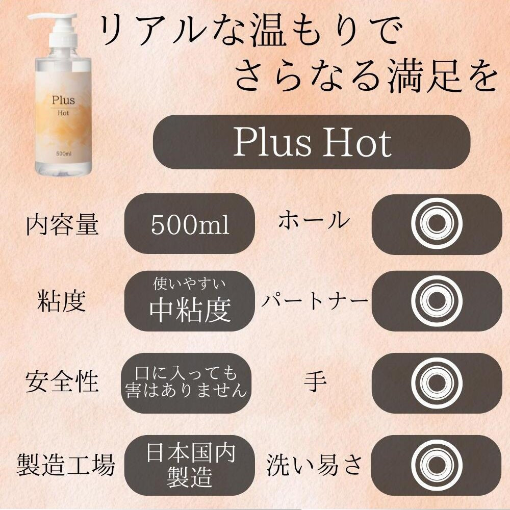 Plus 人肌溫感型潤滑液 大容量溫熱潤滑液 500ml Plus Hot 温感 500mL 溫感溫感潤滑液-細節圖6