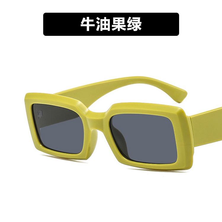 牛油果綠太陽鏡2022新款復古歐美時尚墨鏡個性嘻哈太陽眼鏡潮方形-細節圖8
