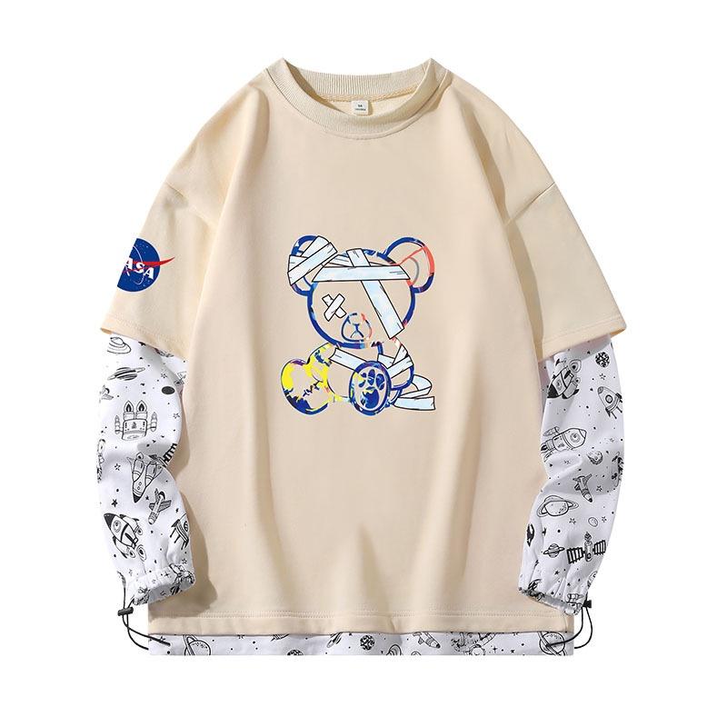 NASA涂鴉綁帶小熊 秋季假兩件衛衣 2126-88#-細節圖5