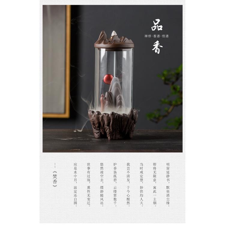 夏季新品抖音同款亞克力罩倒流香爐觀煙熏香爐家居創意擺件可-細節圖9