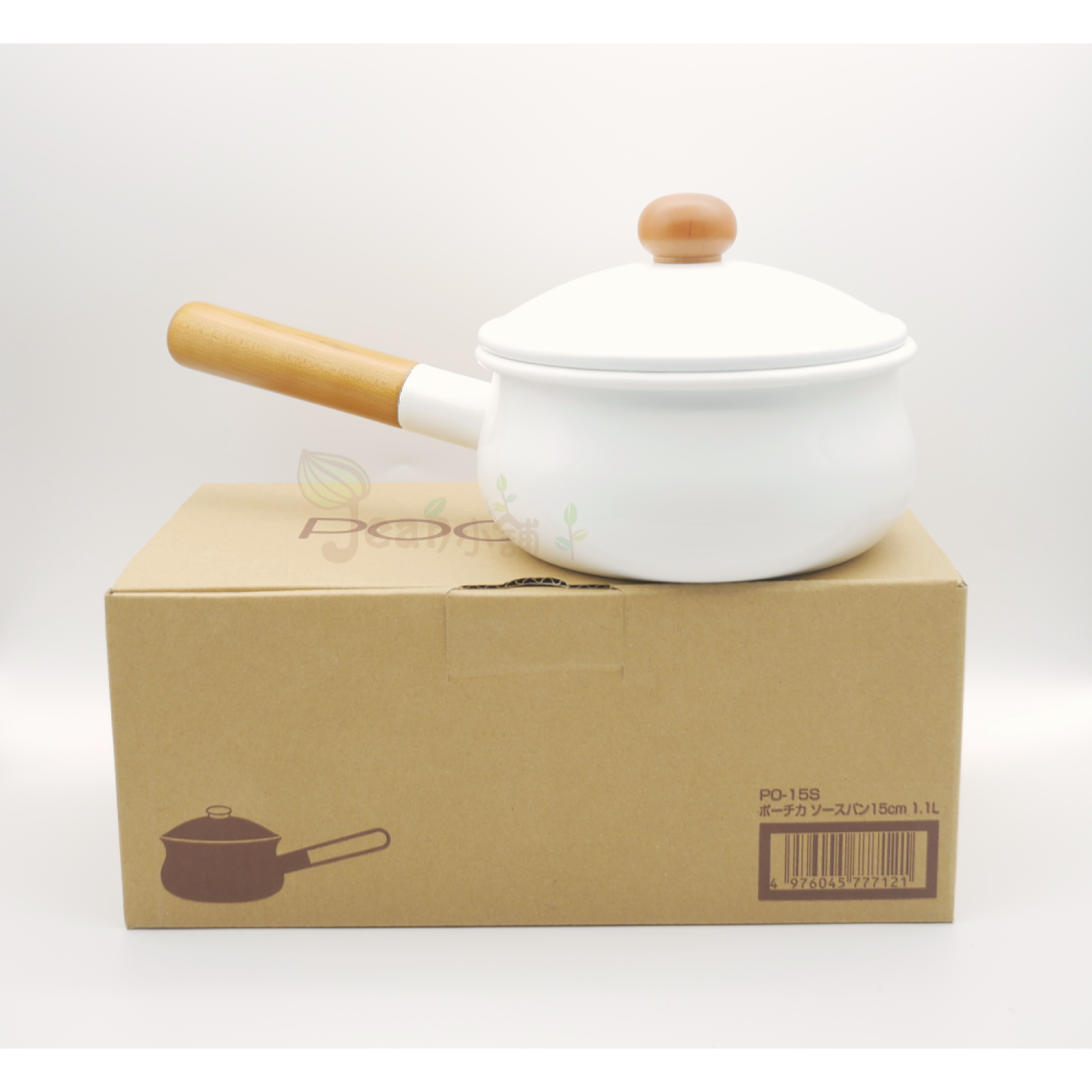 野田琺瑯Pochka木柄琺瑯鍋15cm PO-15S日本製 牛奶鍋 小湯鍋15公分 Noda Horo現貨 Jean小舖-細節圖4