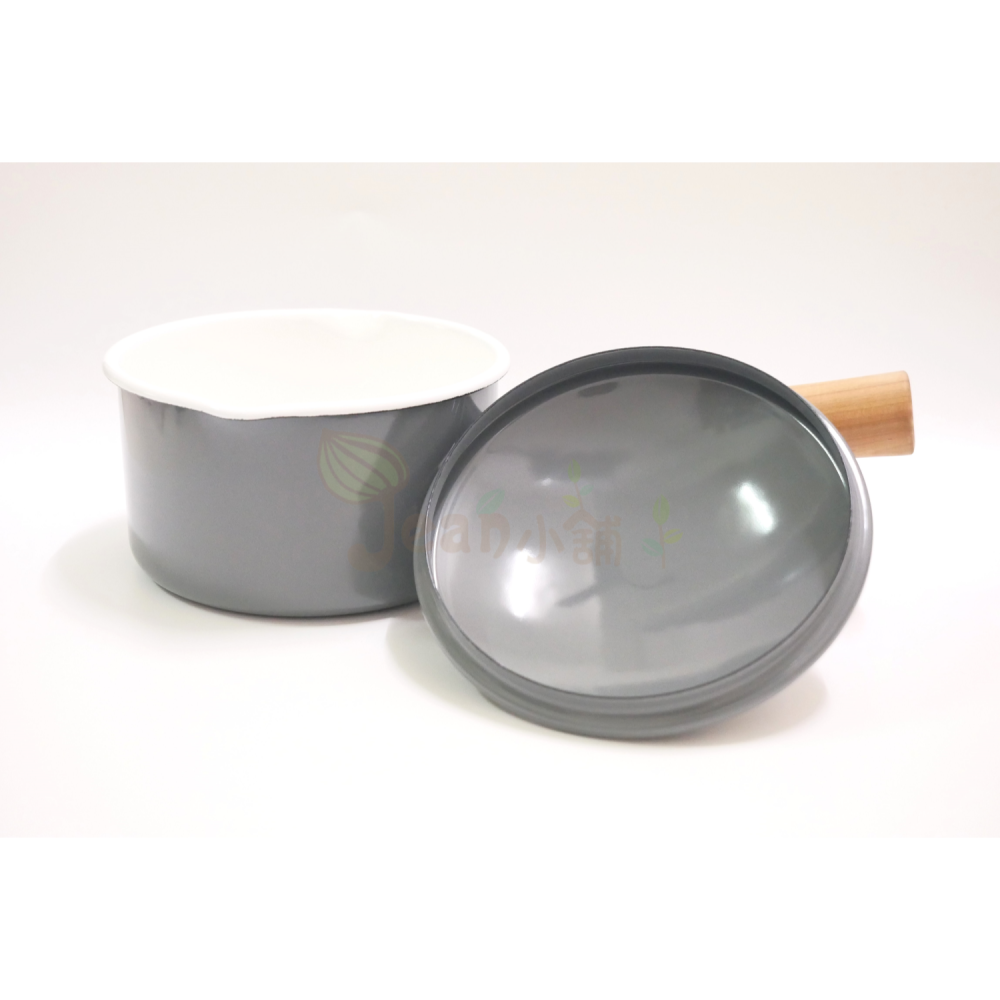 野田琺瑯 Couleur木柄琺瑯鍋 14cm灰色 CL-14NGR日本製 Noda Horo牛奶鍋 小湯鍋 14公分現貨-細節圖4